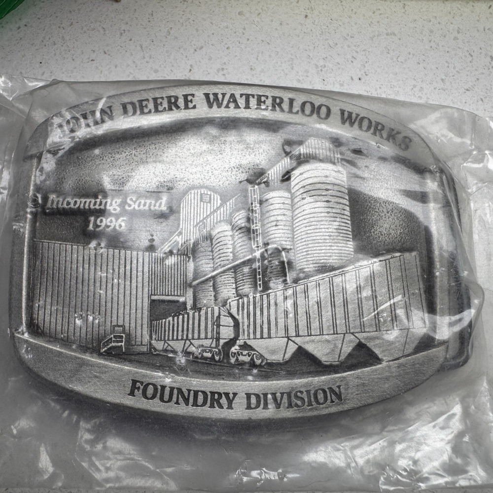 John Deere Belt Buckle Foundry Division Waterloo Works Iowa Incoming Sand 1996